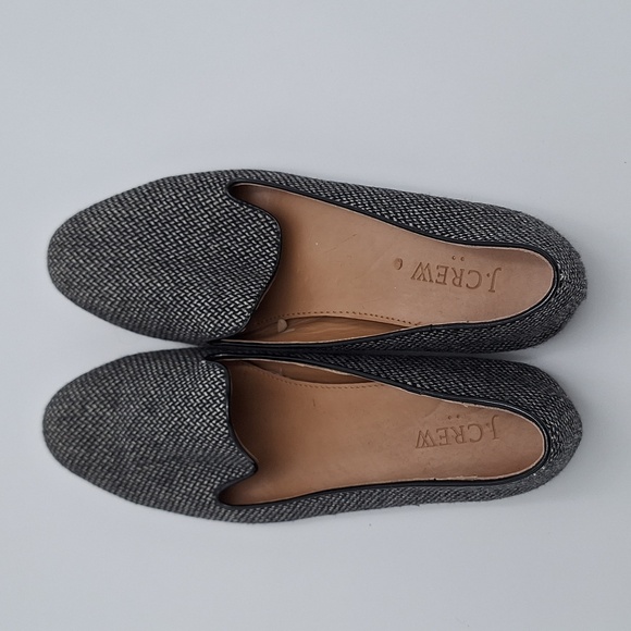 J. Crew Black and White Flats Tweed Women's Loafers - Picture 3 of 15